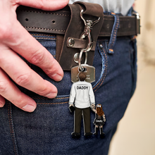 Load image into Gallery viewer, “A Father&#39;s Love is Forever” - Custom Dad Keychain - Personalized Gift for Dad, Grandpa &amp; More Keychains PopCulturePrints
