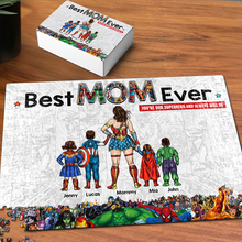 Load image into Gallery viewer, You&#39;re Our Superhero - Personalized Best Mom Ever Jigsaw Puzzle | Custom Gift for Mom &amp; Grandma Jigsaw Puzzles PopCulturePrints
