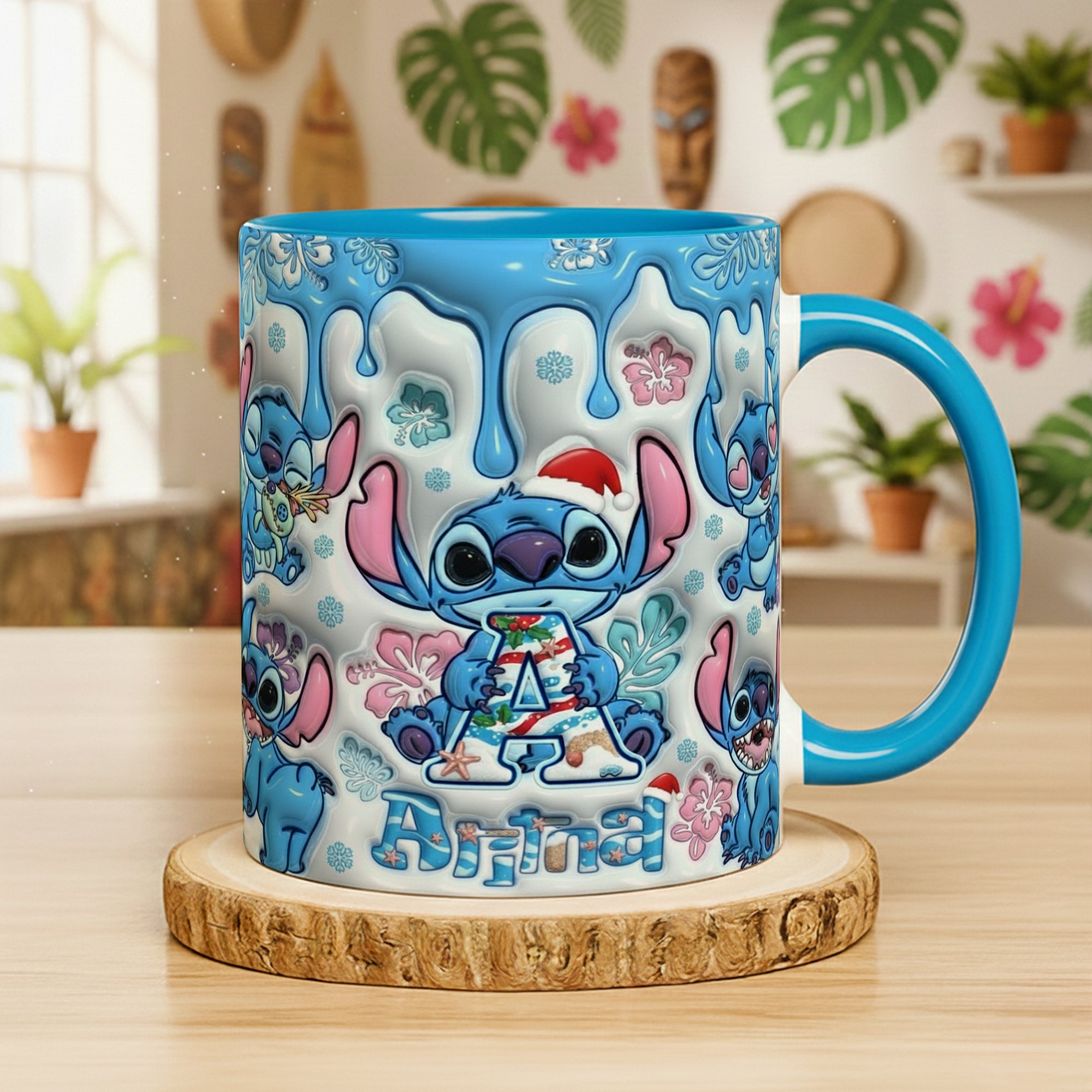 “Bring the Spirit of Christmas with Every Sip!” - Personalized Tropical Christmas Coffee Mug - Custom Gift for Friends, Family, and Colleagues Coffee Mug PopCulturePrints