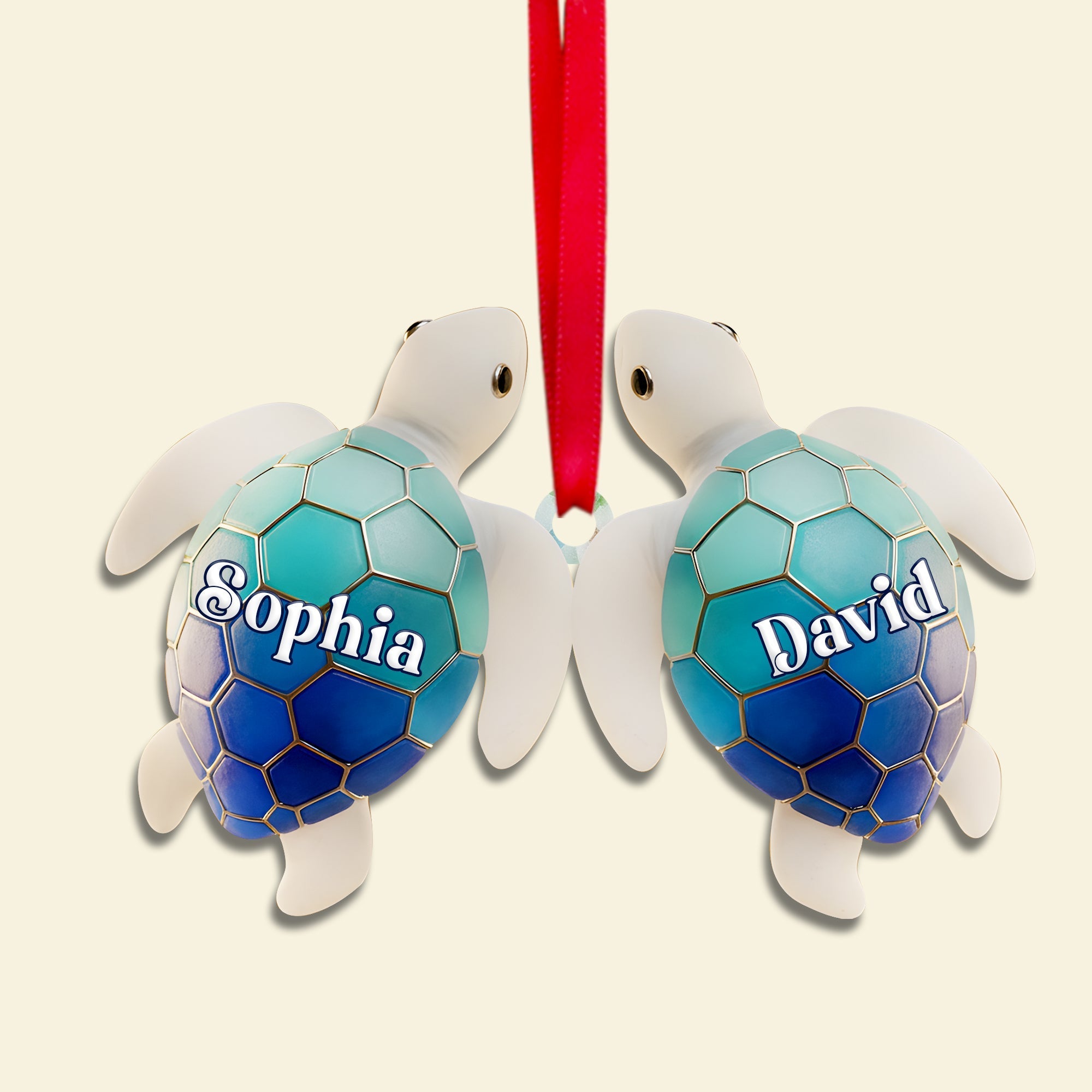 Ocean Turtle Ornament - Personalized Couple Gifts for Lovebirds Ornament PopCulturePrints