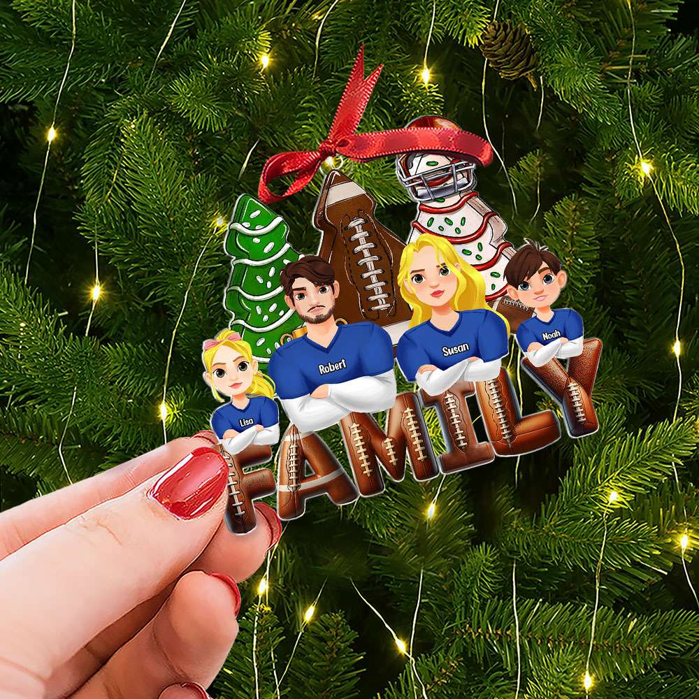 Personalized Family Football Acrylic Ornament Ornament PopCulturePrints