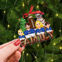 Load image into Gallery viewer, Personalized Family Football Acrylic Ornament Ornament PopCulturePrints
