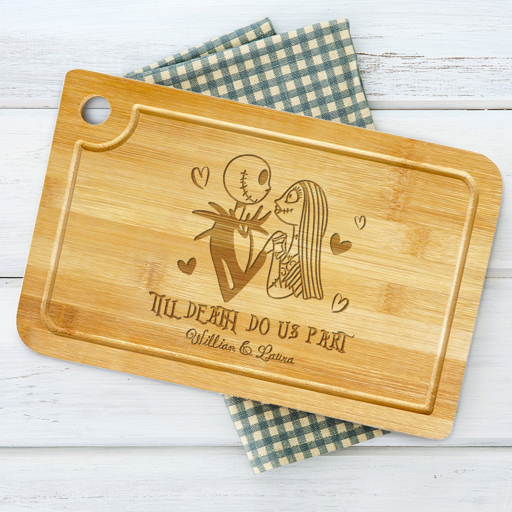 Personalized 'Till Death Do Us Part' Cooking Cutting Board for Couples