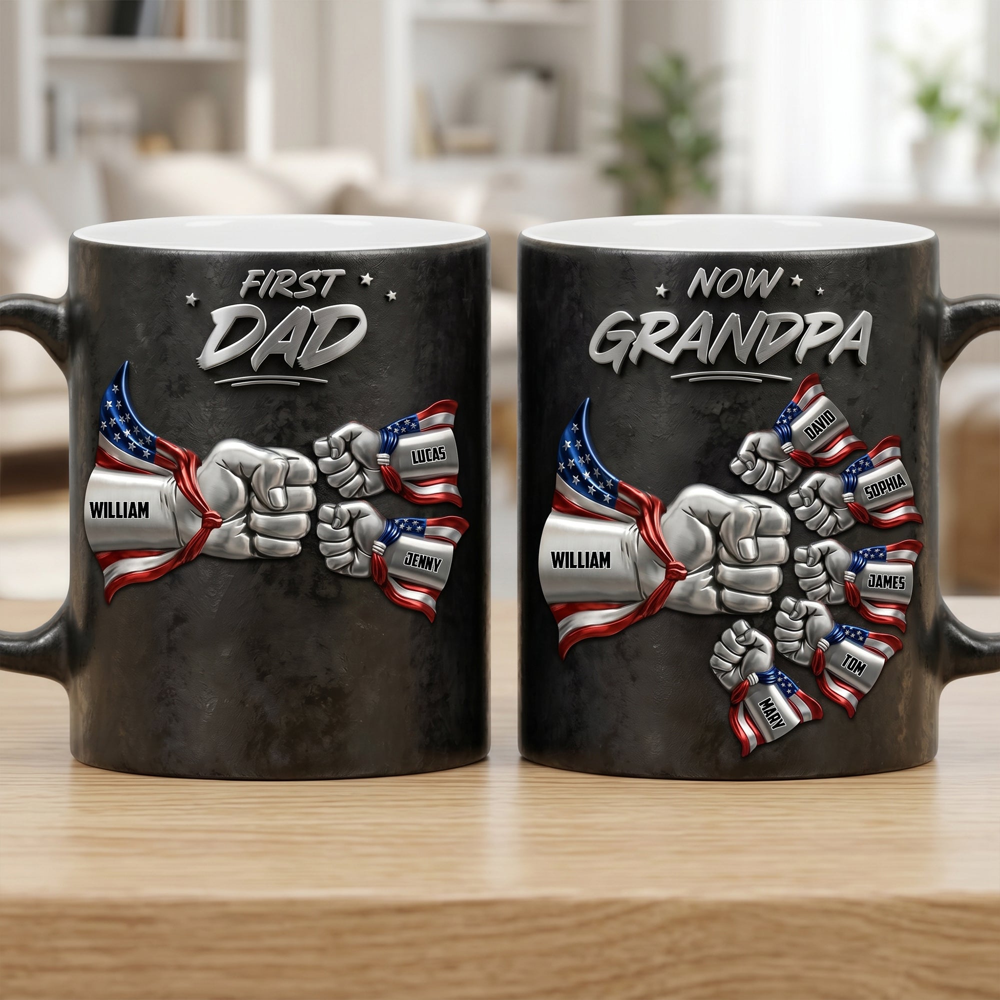 First Dad, Now Grandpa - Personalized Magic Mug for Meaningful Gifts Coffee Mug PopCulturePrints