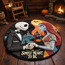 Load image into Gallery viewer, “Embrace the Spooky Spirit!” - Spooky Couple Round Mat - Personalized Halloween Gift for Couples, Friends, and Family
