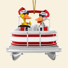 Load image into Gallery viewer, Personalized Pontoon Trip Duck Christmas Ornament
