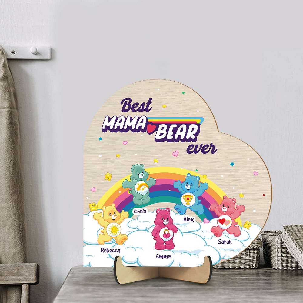 Best Mama Bear Ever Personalized Wooden Sign Wood Sign PopCulturePrints