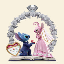 Load image into Gallery viewer, Love in Bloom: Cute Alien Couple Plaque - Personalized Gifts for Couples Shaped Plaques PopCulturePrints
