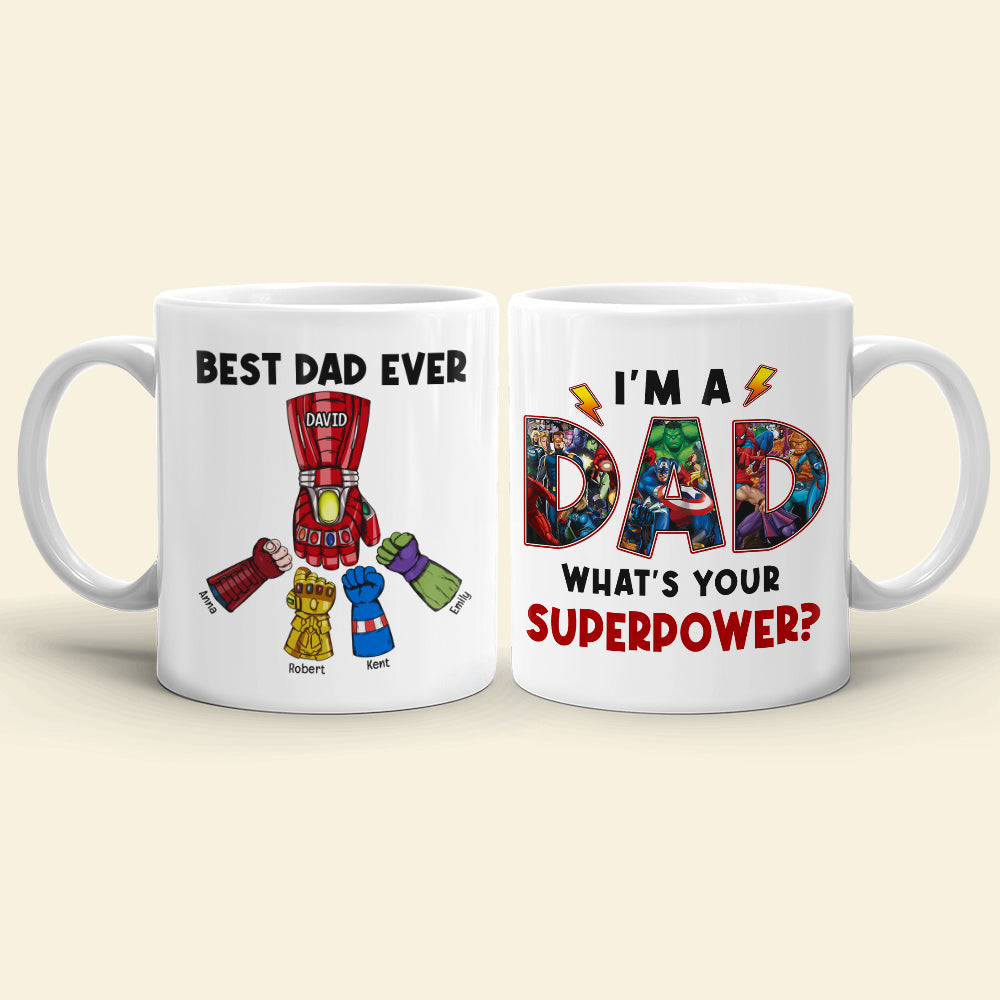 Superhero Dad Personalized Coffee Mug - Best Dad Ever Coffee Mug PopCulturePrints