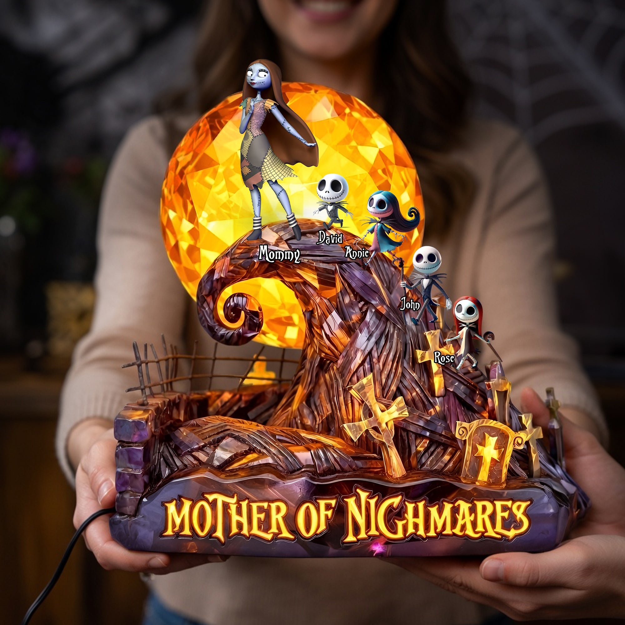 “A Mother’s Love Lights Up Every Room” - Love Of Mom Acrylic Light Box - Personalized Gift for Moms, Grandmas, and More Light Box PopCulturePrints