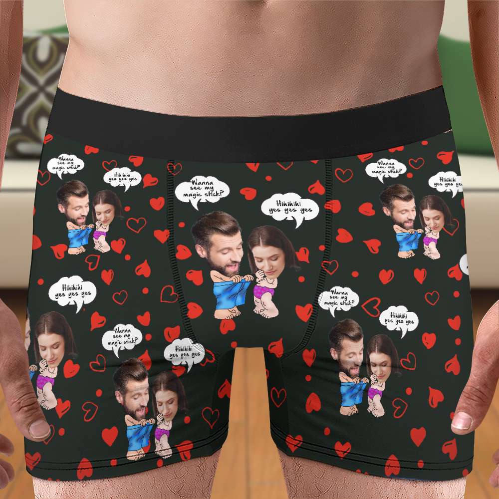 Personalized Couple's Magic Stick Boxers & Briefs Boxer Briefs PopCulturePrints