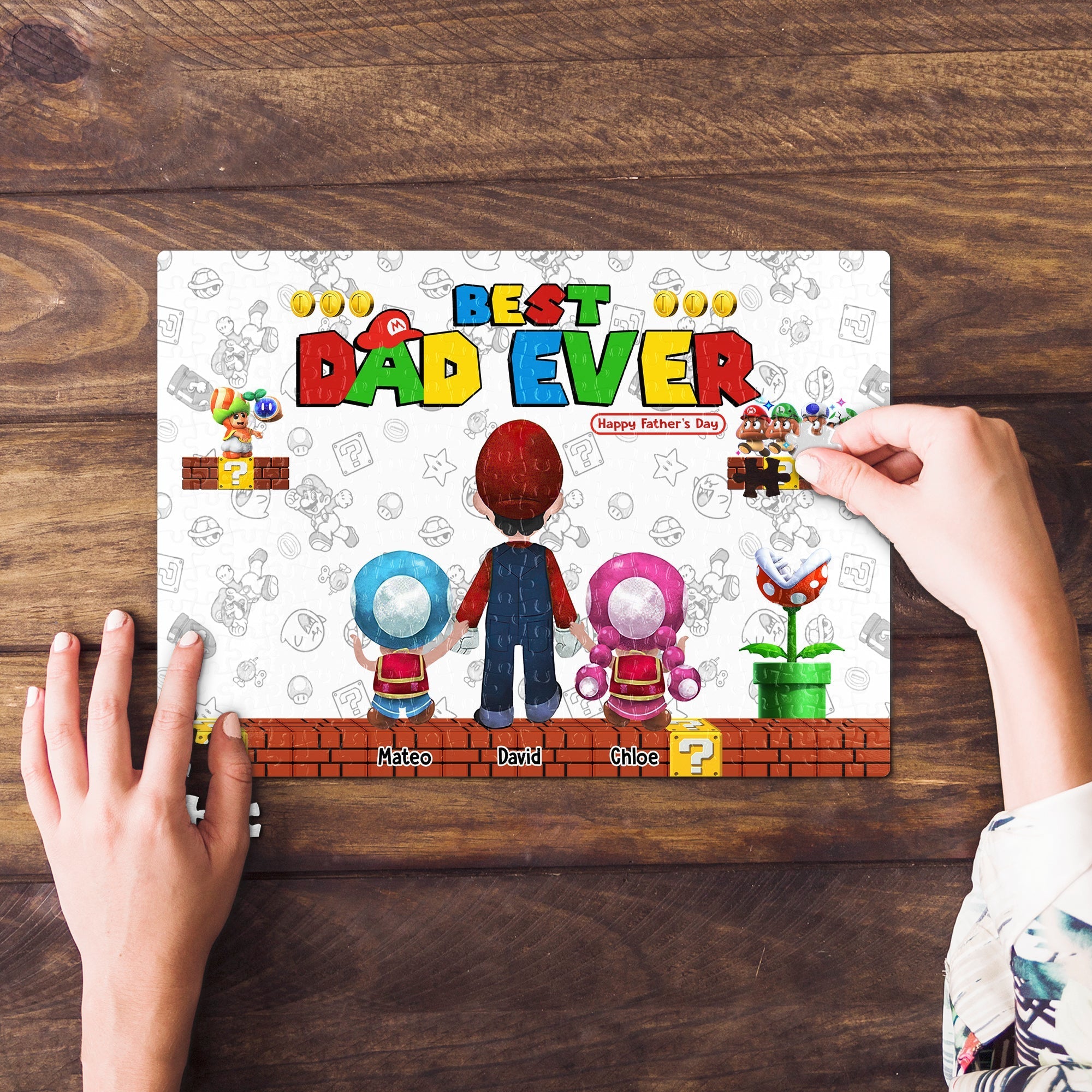 Customizable Best Dad Ever Jigsaw Puzzle for Father's Day Jigsaw Puzzles PopCulturePrints