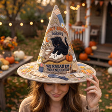 Load image into Gallery viewer, "We Knead Em, You Need Em!" - Personalized Halloween Witch Hat for Cat Lovers
