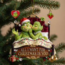Load image into Gallery viewer, “All I Want For Christmas Is You” - Mischievous Kiss Acrylic Ornament, Personalized Gift for Couples

