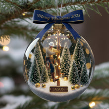 Load image into Gallery viewer, Merry Christmas 2025 - Personalized Lineman Ornament - Unique Gift for Linemen, Electricians &amp; More Ornament PopCulturePrints
