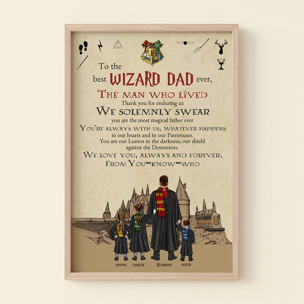 Personalized Wizard Dad Poster - The Man Who Lived