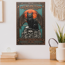 Load image into Gallery viewer, Witch Sanctuary – Personalize Your Own Salem Metal Sign for Cat Lovers Metal Signs PopCulturePrints
