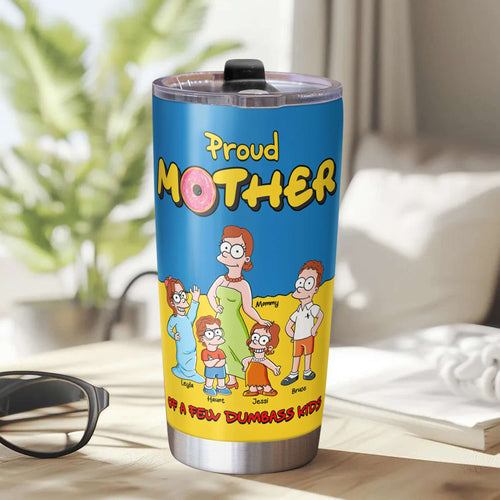 Proud Mother Tumbler - Perfect Personalized Gift for Moms Tumbler Cup PopCulturePrints