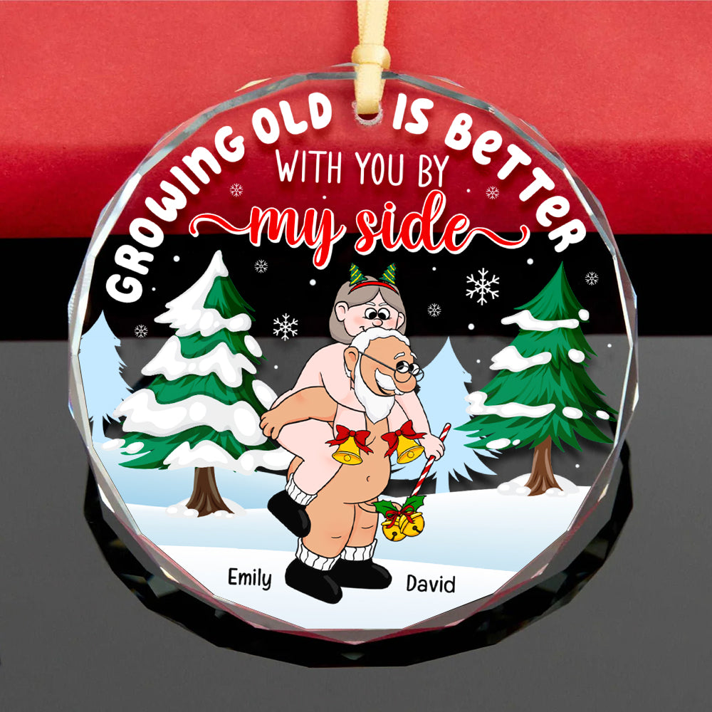 Personalized Christmas Ornament for Couples | Growing Old Together | Valentine's Day Gifts Ornament PopCulturePrints