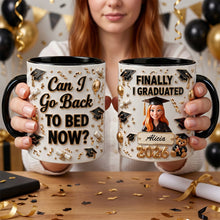 Load image into Gallery viewer, “Can I Go Back to Bed Now?” - Custom Photo Finally Graduation Coffee Mug - Personalized Gifts for Graduates Coffee Mug PopCulturePrints
