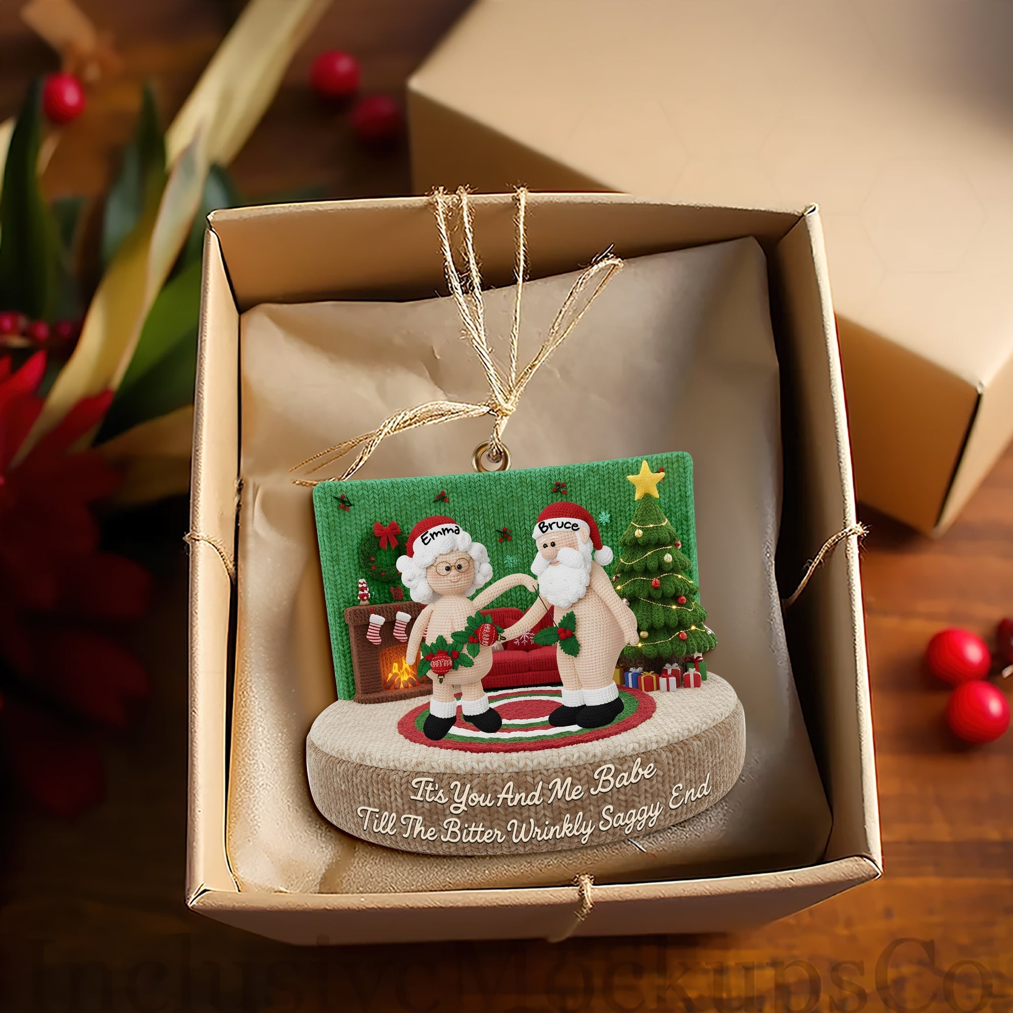 It's You And Me Babe - Funny Crochet Old Couple Ornament - Personalized Gifts For Couples Ornament PopCulturePrints