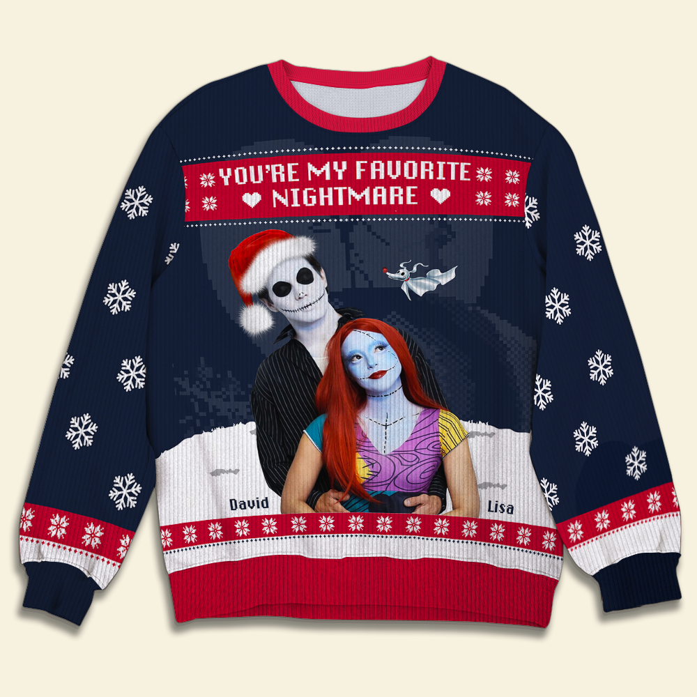 Personalized Christmas Couple Sweater - Favorite Nightmare