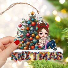 Load image into Gallery viewer, Personalized Knitting Christmas Tree Acrylic Ornament Ornament PopCulturePrints
