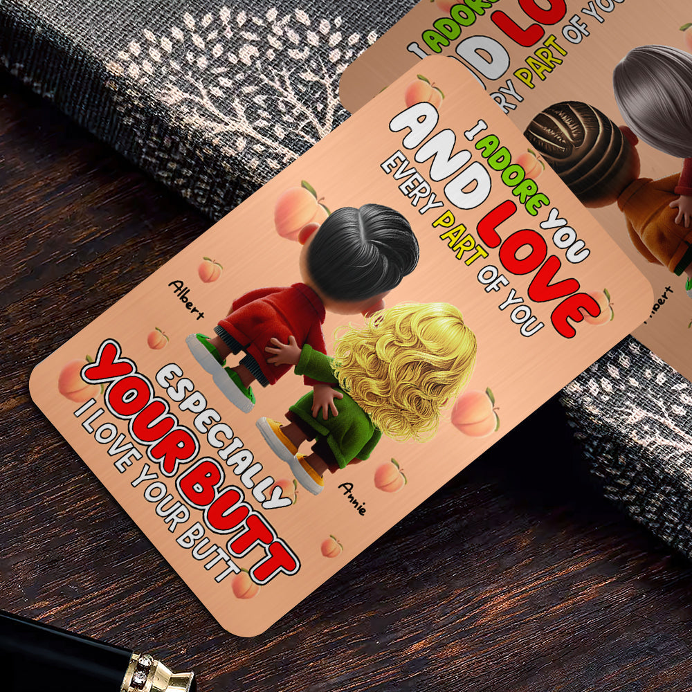 Personalized Funny Gifts for Couples - I Adore You Aluminum Wallet Card Wallet Card PopCulturePrints