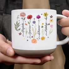 Load image into Gallery viewer, &quot;Celebrate Each Month with Unique Floral Designs&quot; - Personalized Pottery Mug - Gift for Mom, Grandma, and Loved Ones Pottery Mug PopCulturePrints
