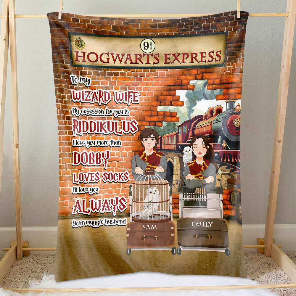 Personalized Hogwarts Express Blanket for Wizard Wives