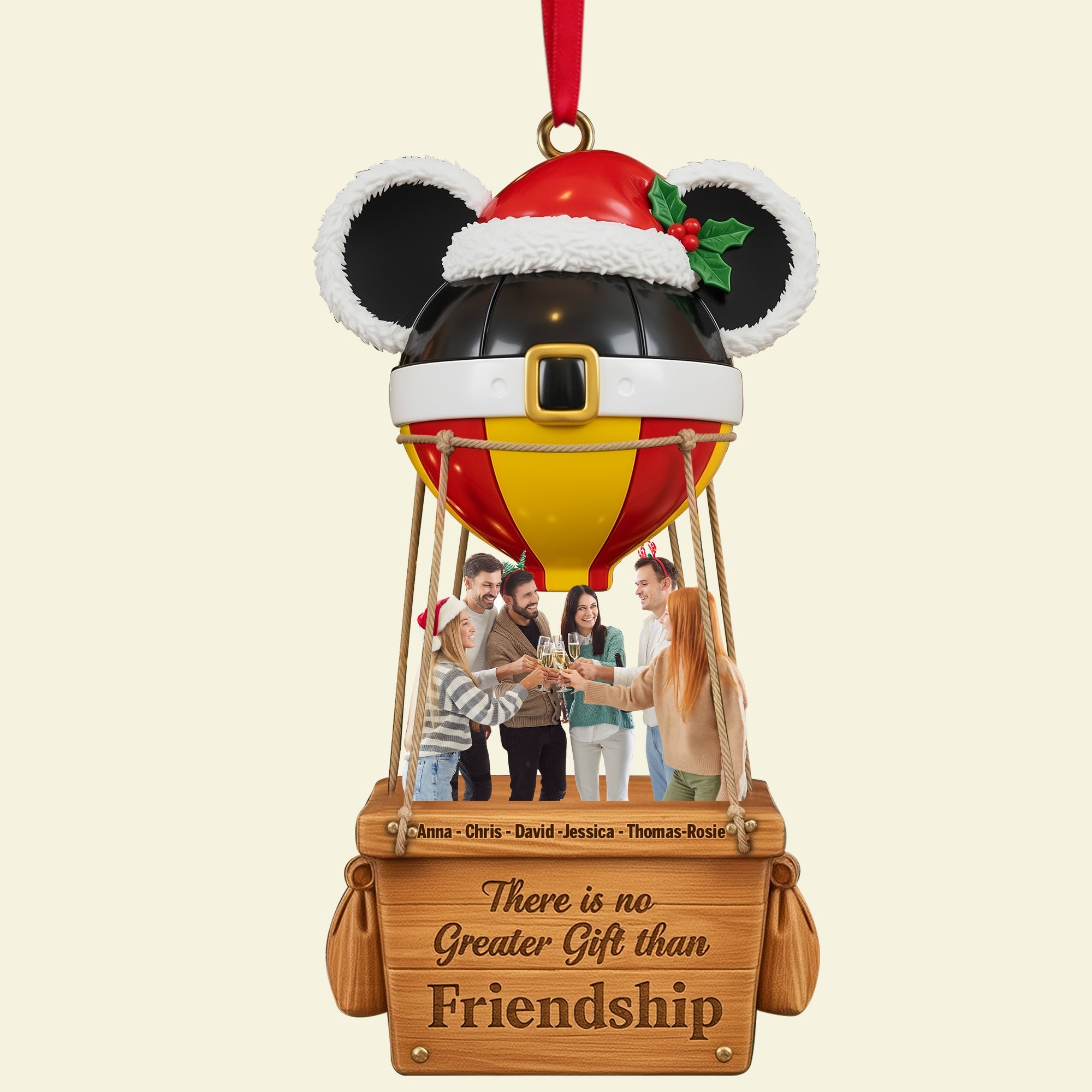 There is no Greater Gift than Friendship - Personalized Photo Ornament for Christmas Ornament PopCulturePrints