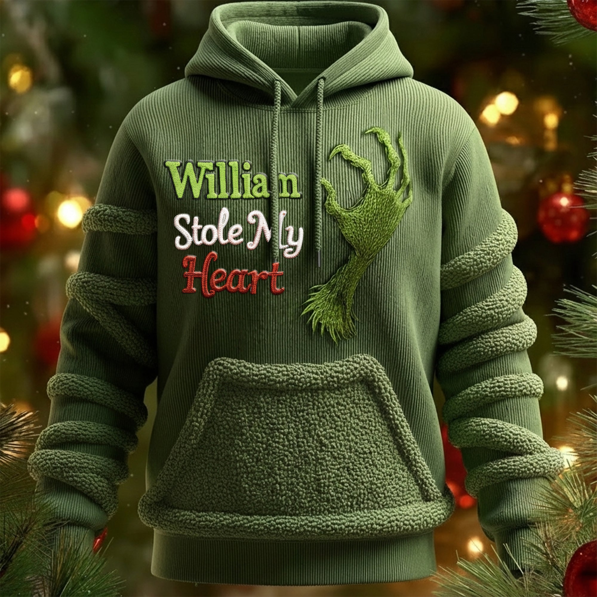 "William Stole My Heart" - Personalized Holiday Hoodie - Perfect Christmas Gift for Loved Ones AOP Products PopCulturePrints
