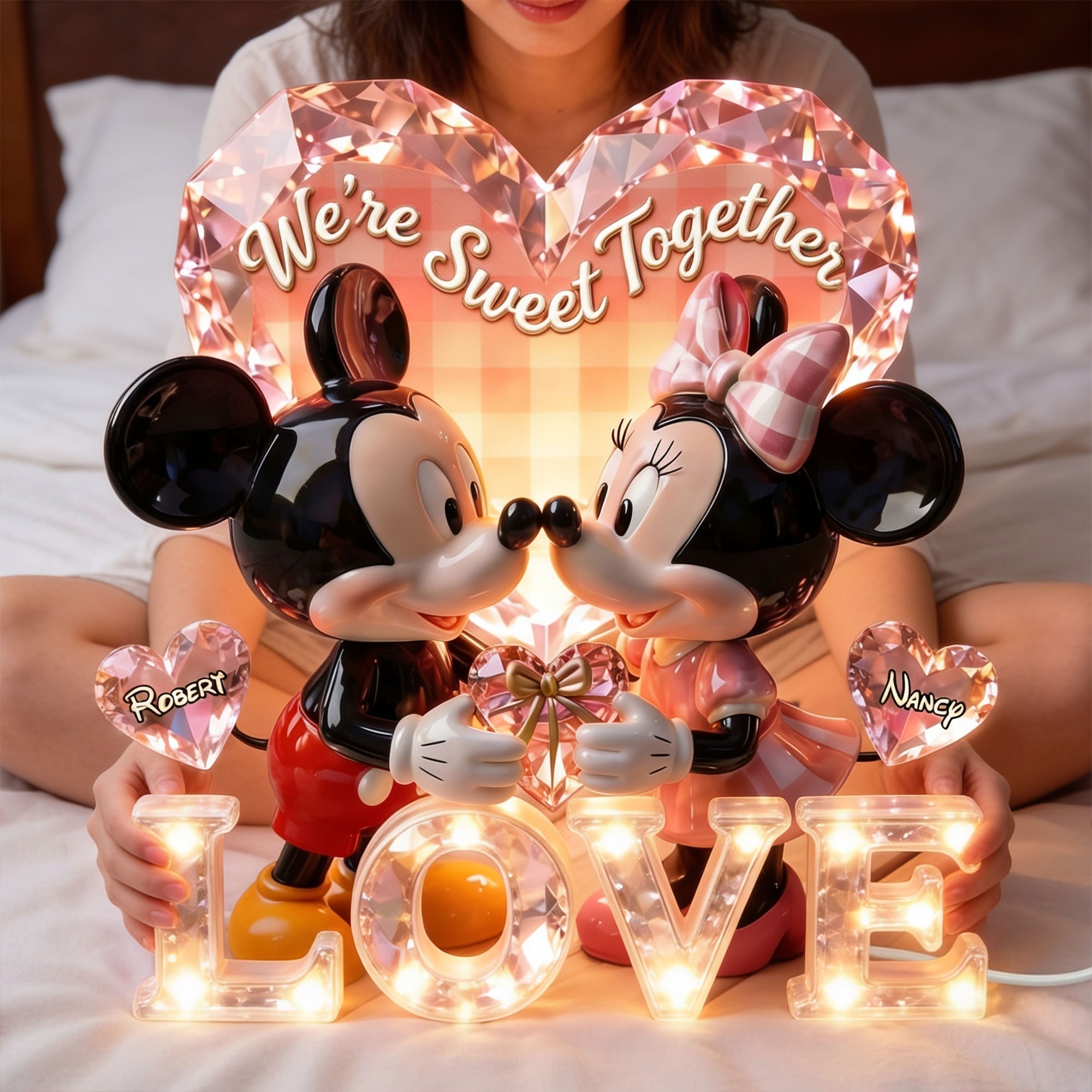 We're Sweet Together - Personalized Sweet Couple Acrylic Light Box Light Box PopCulturePrints