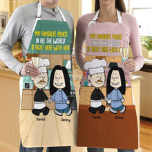 Load image into Gallery viewer, Personalized Valentine&#39;s Day Gifts for Chef Couples | Unique Customized Aprons Aprons PopCulturePrints
