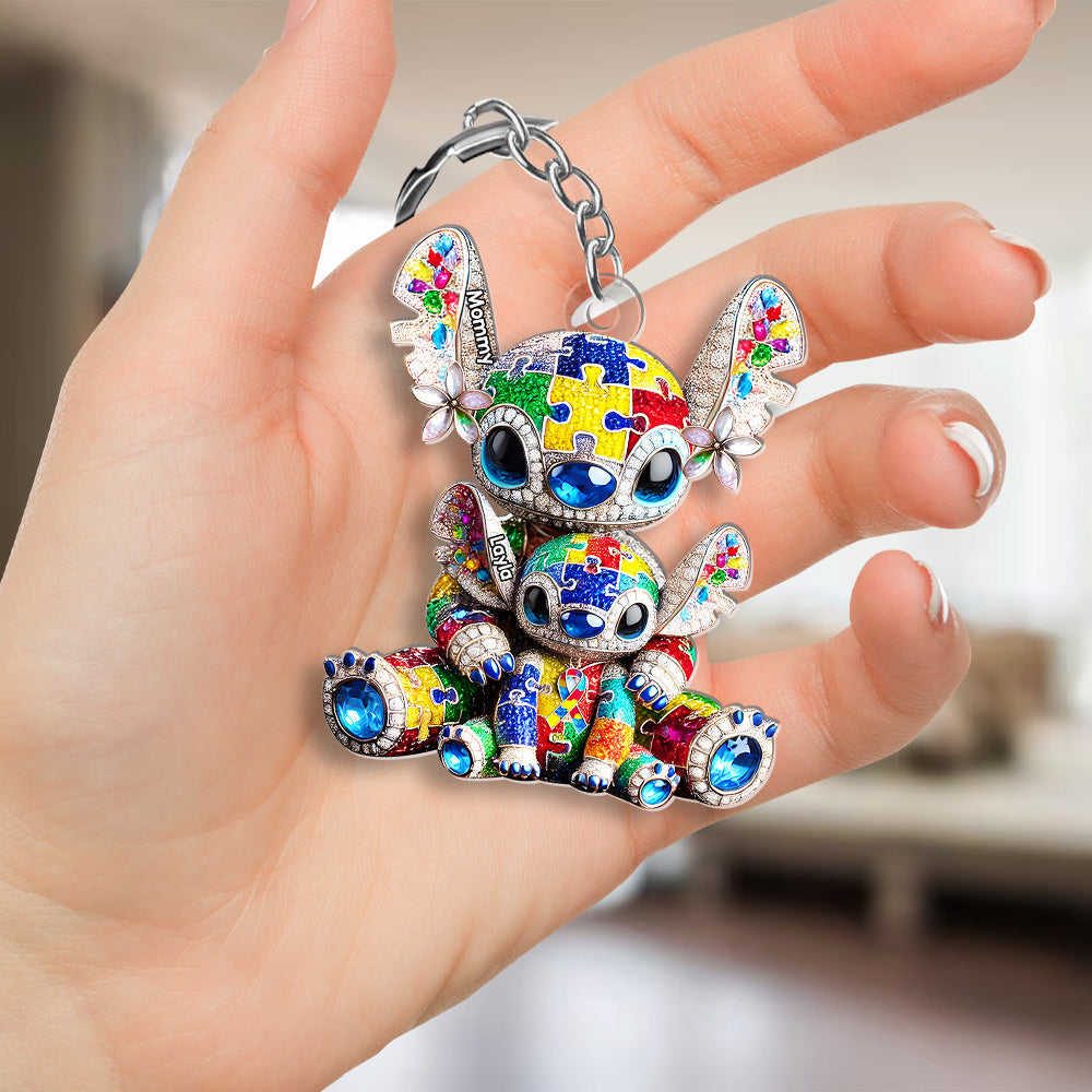 Embrace Love: Personalized Autism Mom Keychain - A Meaningful Gift for Mother's Day Keychains PopCulturePrints