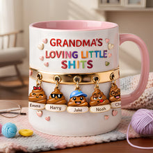 Load image into Gallery viewer, “Grandma's Loving Little Sh*ts” - Personalized Accent Mug for Grandma Coffee Mug PopCulturePrints
