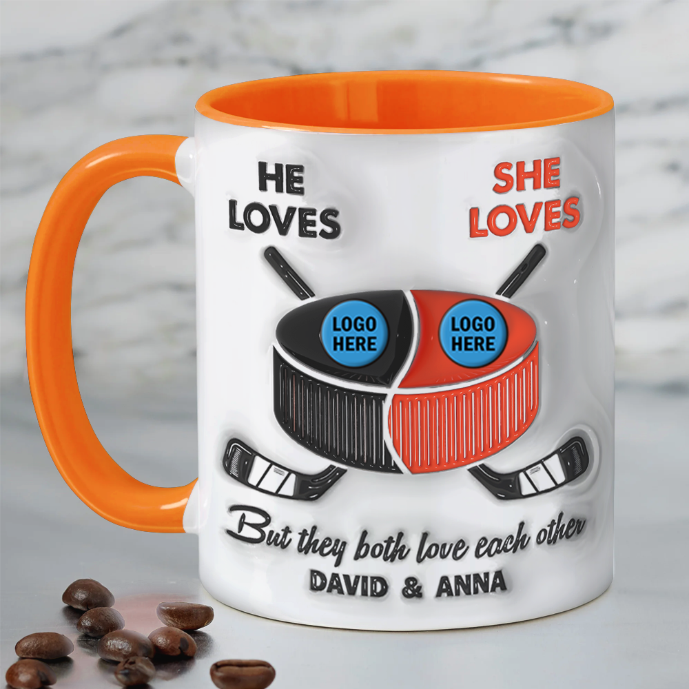 Personalized Ice Hockey Mug for Couples - Unique Valentine's Day Gifts Coffee Mug PopCulturePrints