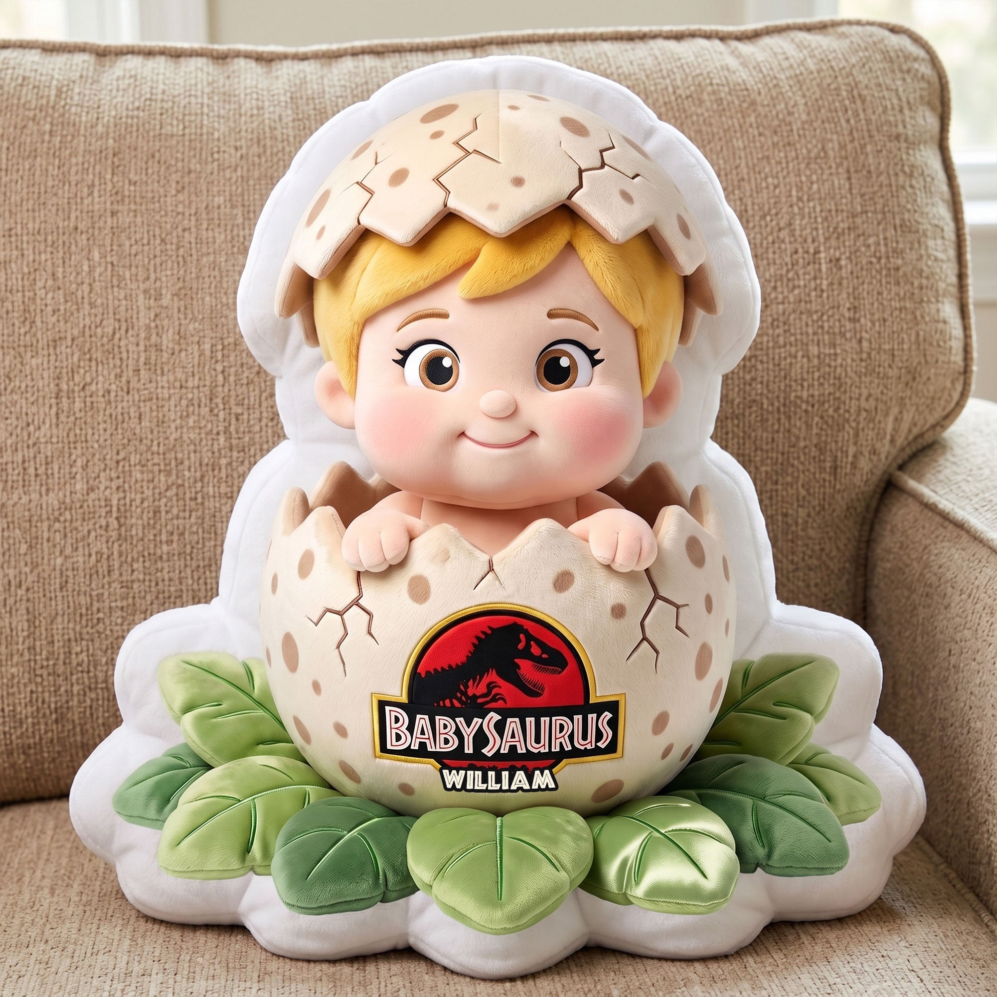 "Unleash Joy with Every Snuggle!" - Cracked Egg Custom Shaped Pillow, Personalized Gift for Kids