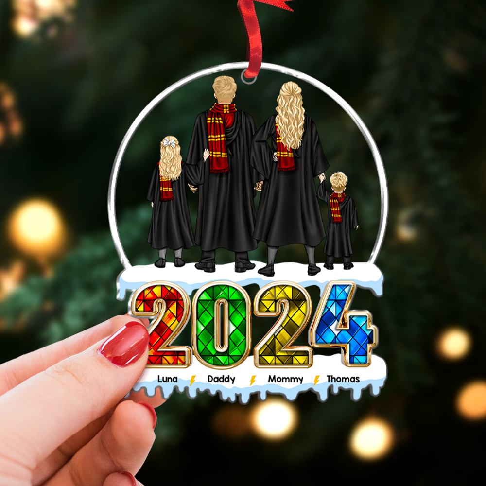 Custom Family Acrylic Ornament - Magical 2024 Themed Design