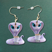 Load image into Gallery viewer, Unleash Your Style - Slaying Snake Personalized Acrylic Earrings Earrings PopCulturePrints
