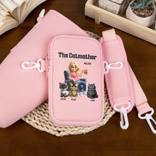 Load image into Gallery viewer, “The Catmother: Celebrate Your Feline Love” - Personalized Bottle Carrier Bag - Perfect Gift for Moms, Grandmas, Cat Lovers Bottle Carrier Bag PopCulturePrints
