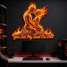 Load image into Gallery viewer, Eternal Flame Couple LED Wall Sign - Personalized Couples Gift
