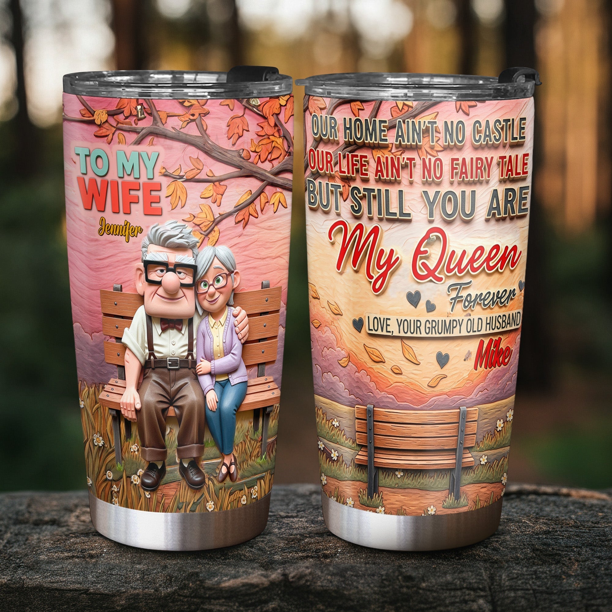 You're My Queen Forever Tumbler - Personalized Gift for Your Wife Tumbler Cup PopCulturePrints