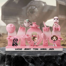 Load image into Gallery viewer, “Moms are the galaxy&#39;s greatest heroes” - Mom In The Galaxy Acrylic Plaque - Personalized Gift for Mom, Grandma, and More Shaped Plaques PopCulturePrints
