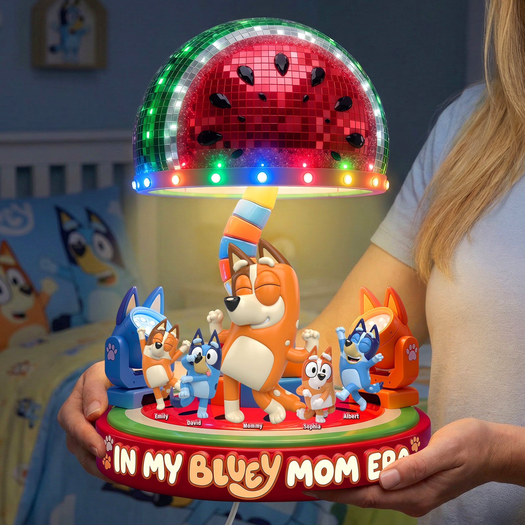 "In My Bluey Mom Era: A Heartwarming Celebration of Motherhood" - Personalized Acrylic Light Box - Gift for Mom, Grandma, and Kids Light Box PopCulturePrints
