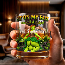 Load image into Gallery viewer, “Sit On My Face and Call It a Night” - Naughty Couple Round Glass - Personalized Gift for Couples Glass PopCulturePrints
