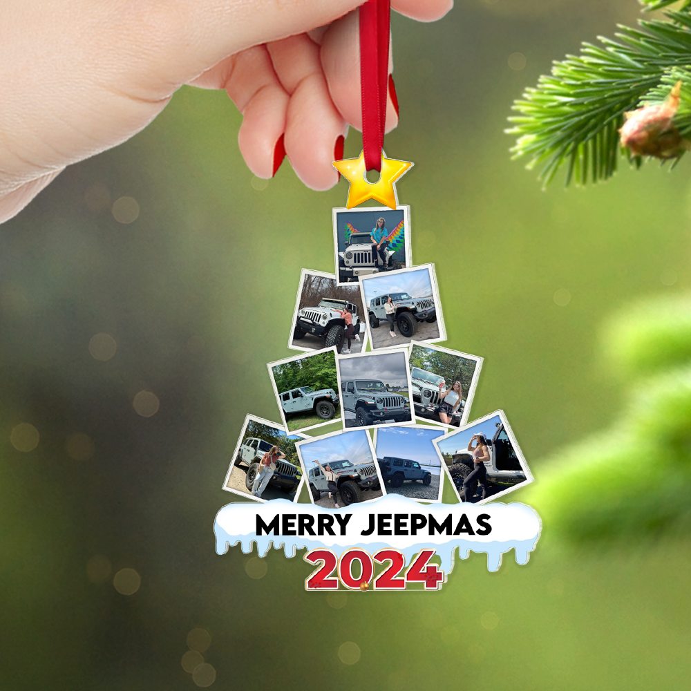 Personalized Off-Road Acrylic Christmas Ornament - Merry Jeepmas 2024 Ornament PopCulturePrints