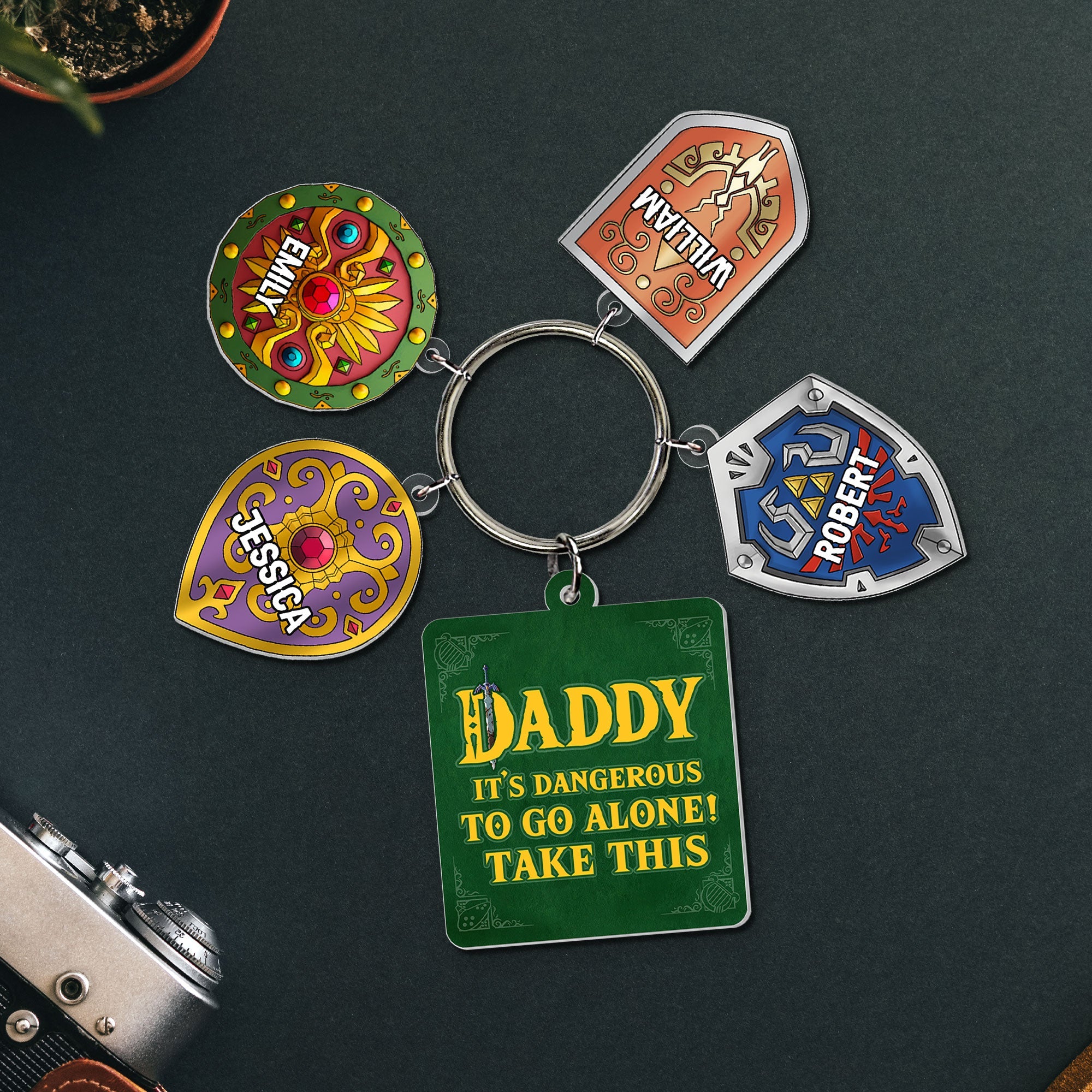 Legendary Dad Keychain with Personalized Charms Keychains PopCulturePrints