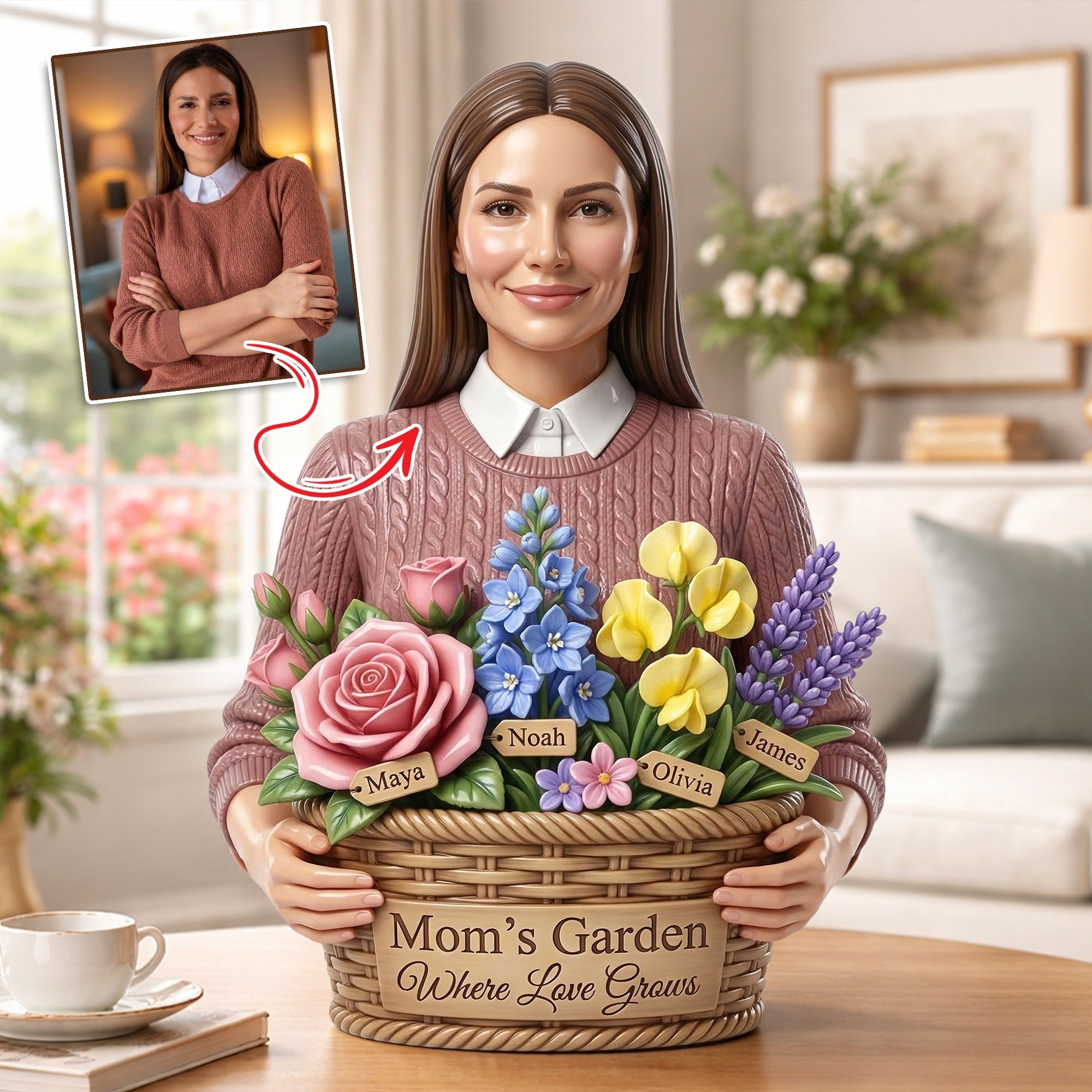 “Grandma's Garden Where Love Grows” - Custom Acrylic Plaque Gift for Mom, Grandma and Loved Ones Shaped Plaques PopCulturePrints