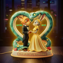 Load image into Gallery viewer, You Make My Heart Hop - Romantic Woodland Couple Light Box with Personalization Light Box PopCulturePrints
